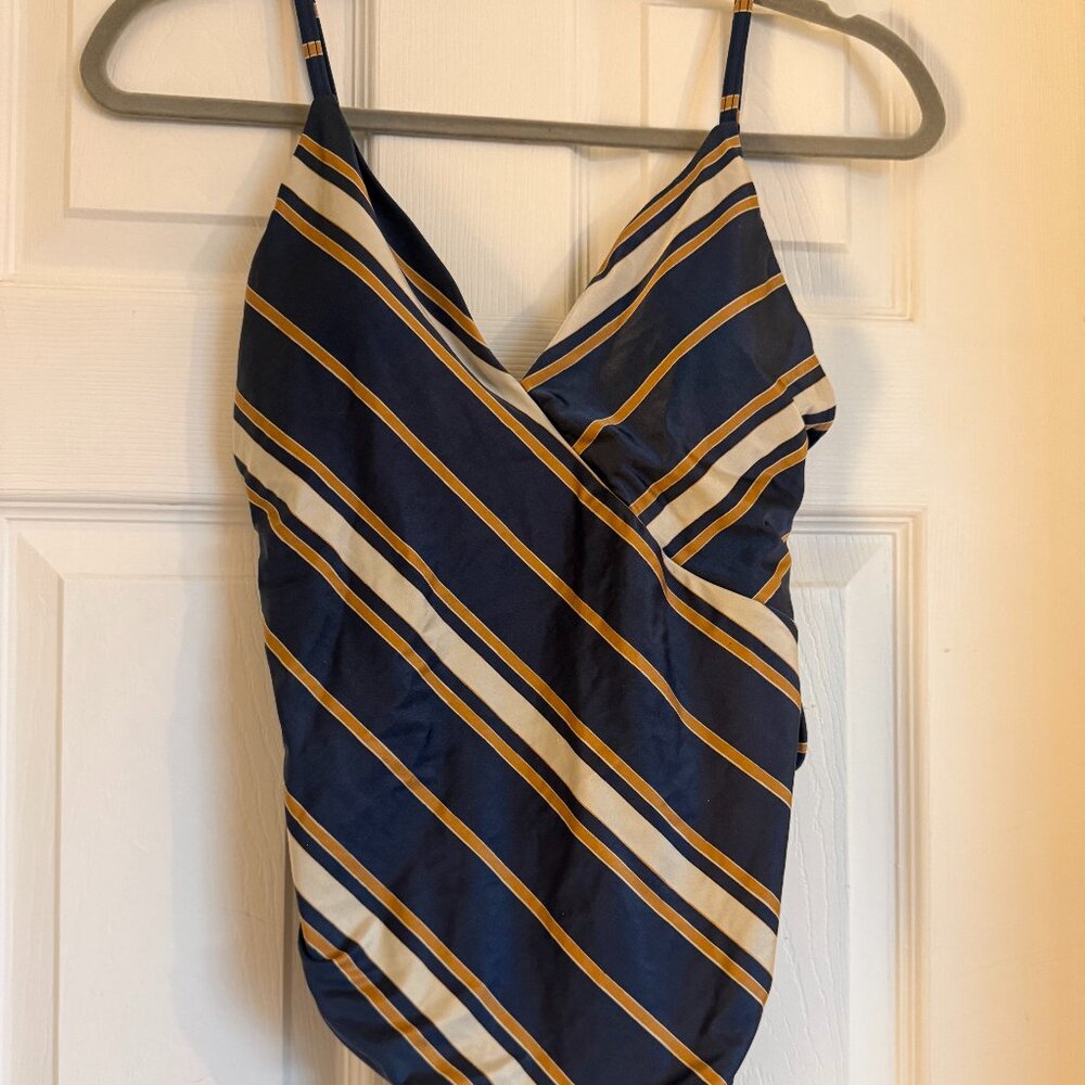 Roxy Navy Stripe One-Piece Swimsuit – Size Small